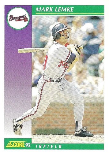 #386 Mark Lemke - Atlanta Braves - 1992 Score Baseball