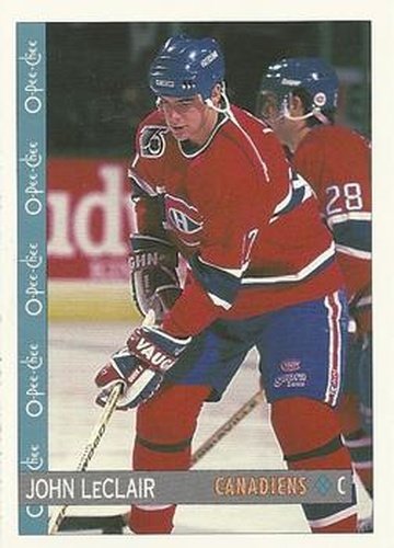 #386 John LeClair - Montreal Canadiens - 1992-93 O-Pee-Chee Hockey