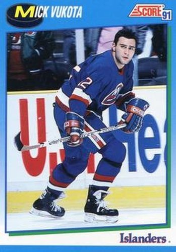 #387 Mick Vukota - New York Islanders - 1991-92 Score Canadian Hockey