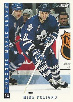 #387 Mike Foligno - Toronto Maple Leafs - 1993-94 Score Canadian Hockey