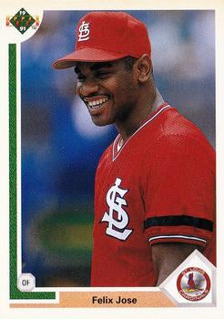 #387 Felix Jose - St. Louis Cardinals - 1991 Upper Deck Baseball