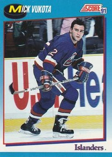 #387 Mick Vukota - New York Islanders - 1991-92 Score Canadian Bilingual Hockey