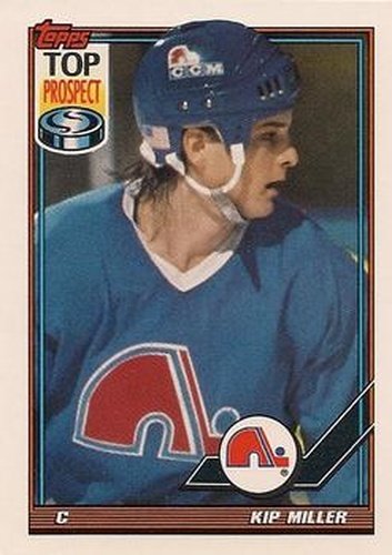#387 Kip Miller - Quebec Nordiques - 1991-92 Topps Hockey