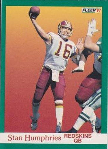 #387 Stan Humphries - Washington Redskins - 1991 Fleer Football