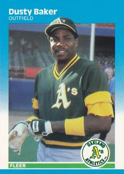 #387 Dusty Baker - Oakland Athletics - 1987 Fleer Baseball