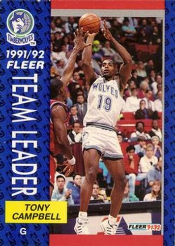 #387 Tony Campbell - Minnesota Timberwolves - 1991-92 Fleer Basketball