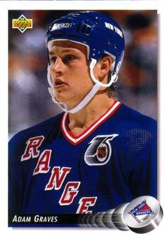 #388 Adam Graves - New York Rangers - 1992-93 Upper Deck Hockey