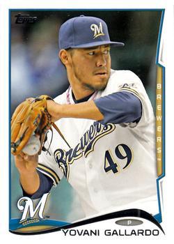 #388a Yovani Gallardo - Milwaukee Brewers - 2014 Topps Baseball