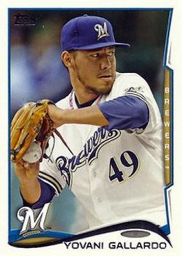 #388b Yovani Gallardo - Milwaukee Brewers - 2014 Topps Baseball