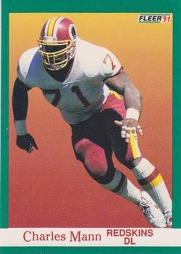#389 Charles Mann - Washington Redskins - 1991 Fleer Football