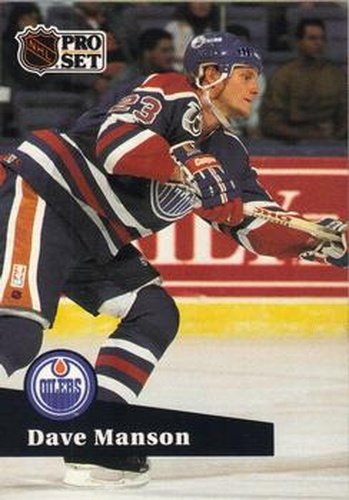 #389 Dave Manson - 1991-92 Pro Set Hockey
