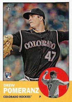 #389 Drew Pomeranz - Colorado Rockies - 2012 Topps Heritage Baseball