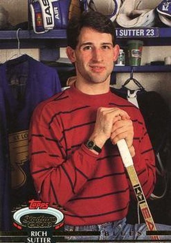 #389 Rich Sutter - St. Louis Blues - 1992-93 Stadium Club Hockey