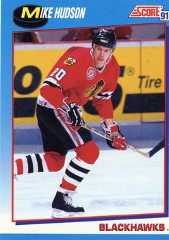 #389 Mike Hudson - Chicago Blackhawks - 1991-92 Score Canadian Bilingual Hockey