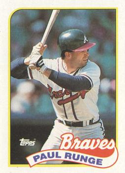 #38 Paul Runge - Atlanta Braves - 1989 Topps Baseball