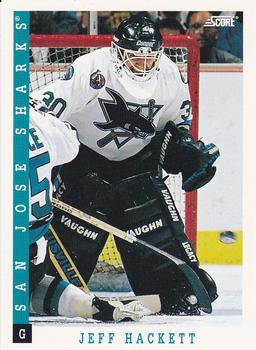 #38 Jeff Hackett - San Jose Sharks - 1993-94 Score Canadian Hockey