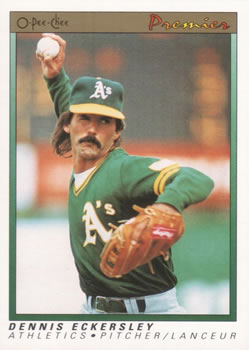 #38 Dennis Eckersley - Oakland Athletics - 1991 O-Pee-Chee Premier Baseball