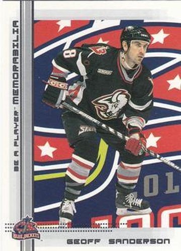 #38 Geoff Sanderson - Columbus Blue Jackets - 2000-01 Be a Player Memorabilia Hockey