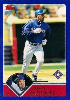 #38 Juan Gonzalez - Texas Rangers - 2003 Topps Baseball