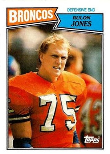 #38 Rulon Jones - Denver Broncos - 1987 Topps Football