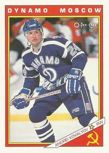 #38R Andrei Kovalyov - Dynamo Moscow - 1991-92 O-Pee-Chee Hockey - Sharks & Russians