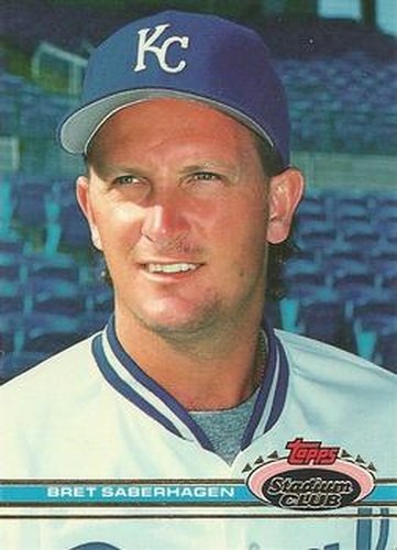 #38 Bret Saberhagen - Kansas City Royals - 1991 Stadium Club Baseball