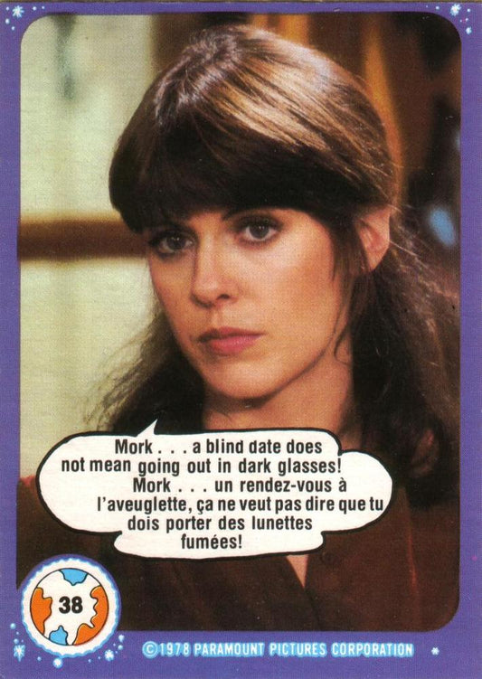 #38 Mork - A Blind Date Does Not Mean Going Out in Dark Glasses! - 1978 O-Pee-Chee Mork & Mindy