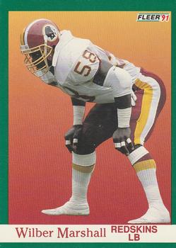 #390 Wilber Marshall - Washington Redskins - 1991 Fleer Football