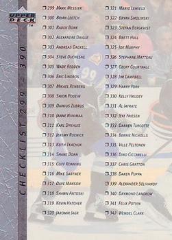 #390 Checklist: 299-390 - 1996-97 Upper Deck Hockey