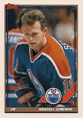 #390 Anatoli Semenov - Edmonton Oilers - 1991-92 Topps Hockey