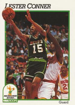 #390 Lester Conner - Milwaukee Bucks - 1991-92 Hoops Basketball