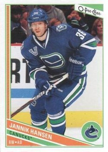 #390 Jannik Hansen - Vancouver Canucks - 2013-14 O-Pee-Chee Hockey