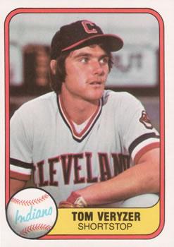 #390 Tom Veryzer - Cleveland Indians - 1981 Fleer Baseball