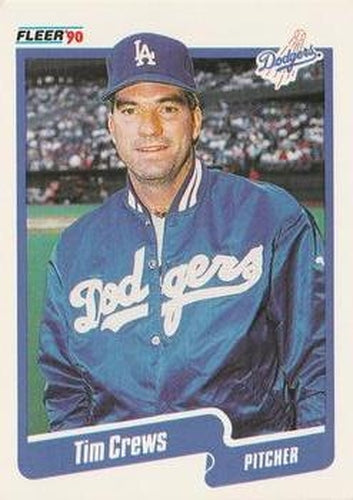 #390 Tim Crews - Los Angeles Dodgers - 1990 Fleer USA Baseball