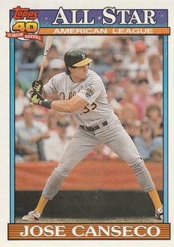 #390 Jose Canseco - Oakland Athletics - 1991 O-Pee-Chee Baseball