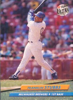 #390 Franklin Stubbs - Milwaukee Brewers - 1992 Ultra Baseball