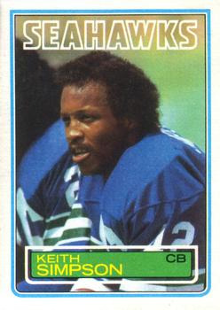 #390 Keith Simpson - Seattle Seahawks - 1983 Topps Football