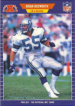#391 Brian Bosworth - Seattle Seahawks - 1989 Pro Set Football