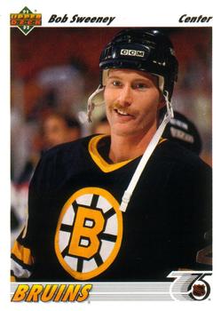 #391 Bob Sweeney - Boston Bruins - 1991-92 Upper Deck Hockey