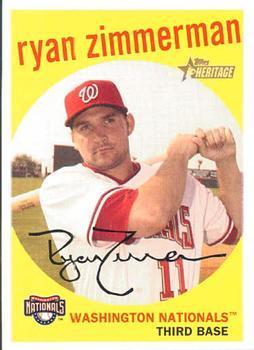 #391 Ryan Zimmerman - Washington Nationals - 2008 Topps Heritage Baseball