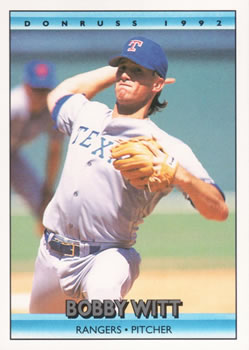 #391 Bobby Witt - Texas Rangers - 1992 Donruss Baseball