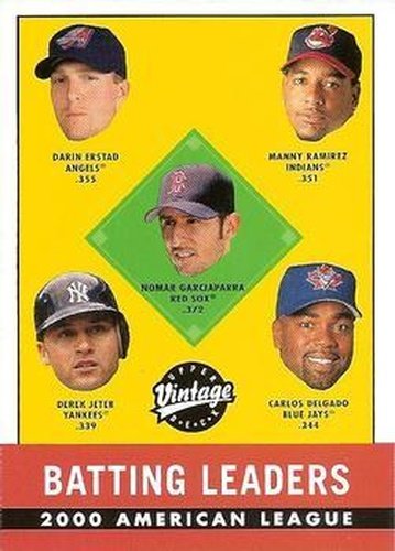 #391 Nomar Garciaparra / Derek Jeter / Manny Ramirez / Darin Erstad / Carlos Delgado - Boston Red Sox / New York Yankees / Cleveland Indians / Anaheim Angels / Toronto Blue Jays - 2001 Upper Deck Vintage Baseball