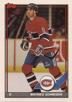 #392 Mathieu Schneider - Montreal Canadiens - 1991-92 Topps Hockey