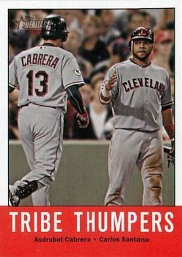 #392 Tribe Thumpers Asdrubal Cabrera / Carlos Santana - Cleveland Indians - 2012 Topps Heritage Baseball