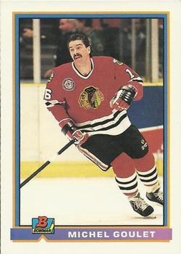 #392 Michel Goulet - Chicago Blackhawks - 1991-92 Bowman Hockey