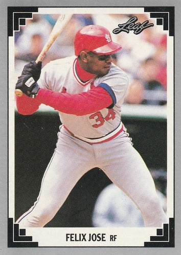 #392 Felix Jose - St. Louis Cardinals - 1991 Leaf Baseball