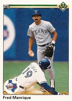 #392 Fred Manrique - Texas Rangers - 1990 Upper Deck Baseball