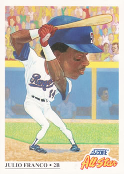 #392 Julio Franco - Texas Rangers - 1991 Score Baseball