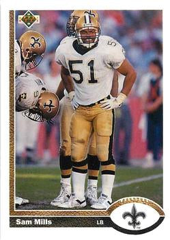 #393 Sam Mills - New Orleans Saints - 1991 Upper Deck Football