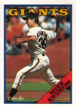 #393 Mike Krukow - San Francisco Giants - 1988 O-Pee-Chee Baseball